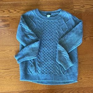 Grey J Crew Cable Knot Sweater